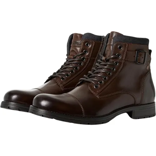 Albany Lederstiefel mit Schnalle - jack & jones - Modalova