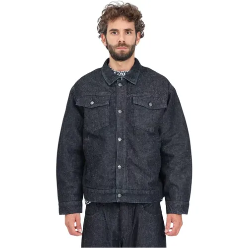 Denimblaue Steppjacke , Herren, Größe: M - Armani Exchange - Modalova