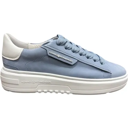 Turn Sneaker in Blau/Weißem Nubukleder , Damen, Größe: 38 1/2 EU - Kennel & Schmenger - Modalova