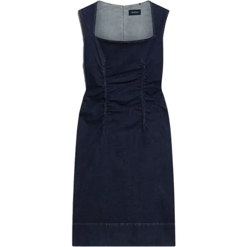 Indigo Denim Scroll Dress , female, Sizes: S, XS, 2XS, M - SPORTMAX - Modalova