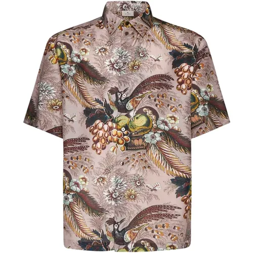 Floral Stripe Camp Collar Shirt , male, Sizes: L, M - ETRO - Modalova