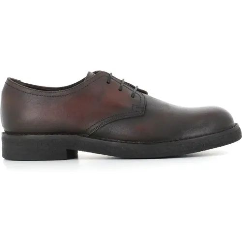 Braune Leder Derby Schuhe - Pantanetti - Modalova