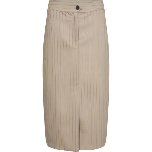 Pinstripe Pin Bleistiftrock Beige , Damen, Größe: XL - Co'Couture - Modalova