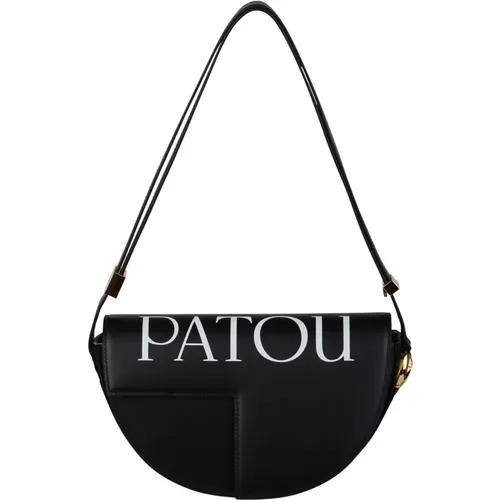 Lederhandtasche mit Logo-Print und Klappenverschluss - Patou - Modalova