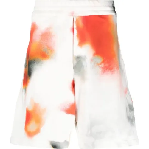 Tie-Dye Baumwollshorts mit Besticktem Logo , Herren, Größe: L - alexander mcqueen - Modalova