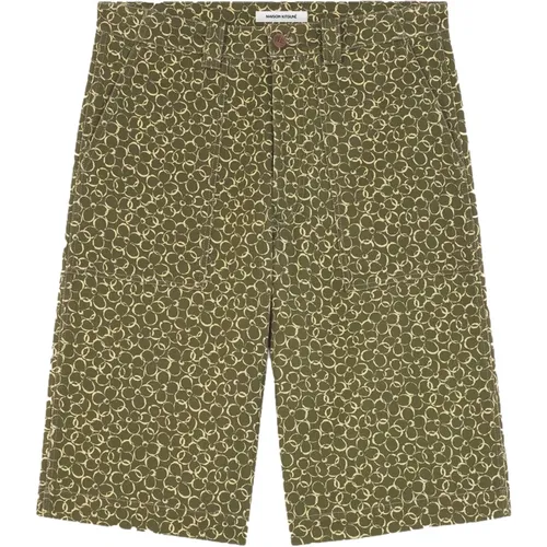 Bermuda-Shorts mit abstraktem Daisy-Print , Herren, Größe: 2XS - Maison Kitsuné - Modalova