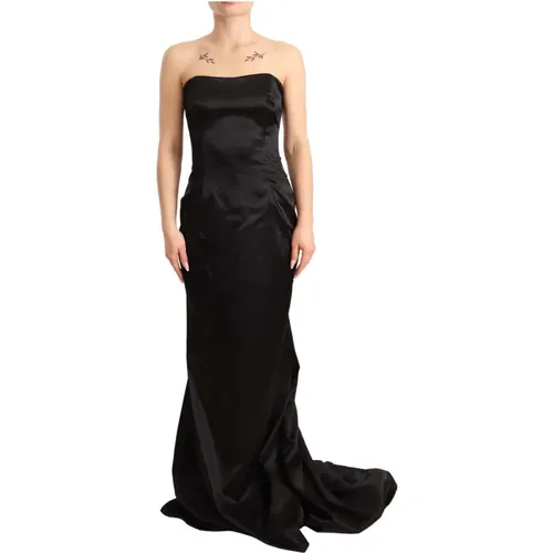 Silk Stretch Sheath Mermaid Gown Dress , female, Sizes: XS - Dolce & Gabbana - Modalova