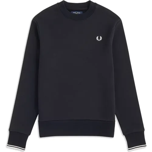 M7535 184 Schwarz Herren Sweatshirt mit Logo , Herren, Größe: 2XL - Fred Perry - Modalova