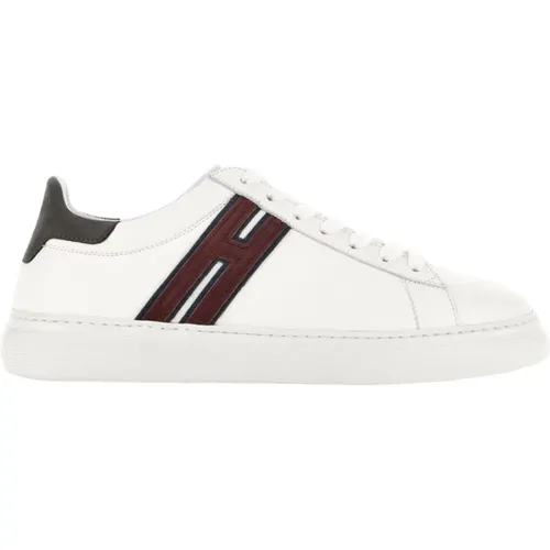 Smooth Leather Sneakers with Suede H Detail , male, Sizes: 7 UK - Hogan - Modalova