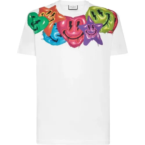 Round-Neck T-Shirt with `Smile` , male, Sizes: S, M - Philipp Plein - Modalova