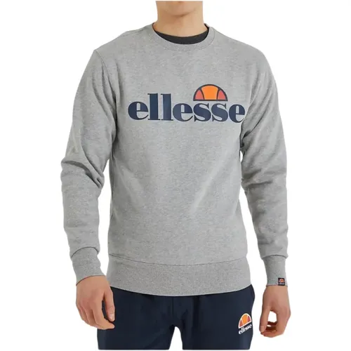 Herren Sweatshirt Komfortabler Schnitt Gerippter Ausschnitt , Herren, Größe: M - Ellesse - Modalova