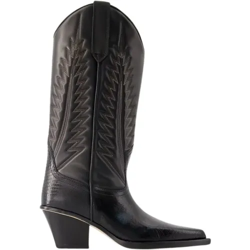 Snake-embossed Leather Boots - , female, Sizes: 3 UK, 4 UK - Paris Texas - Modalova