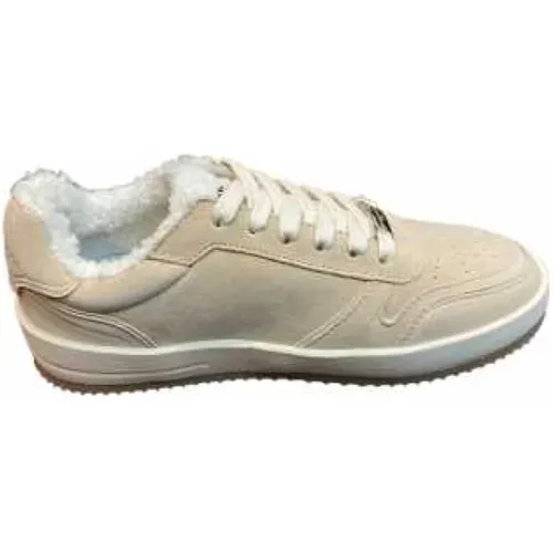 Low-Top Eco-Fur Sneakers , Damen, Größe: 37 EU - Philippe Model - Modalova