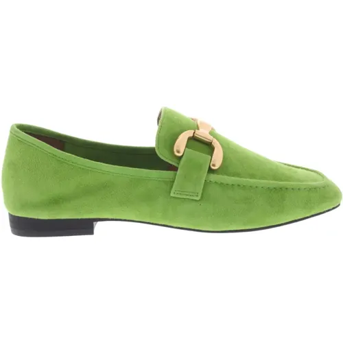 Grüner Wildleder-Loafer , Damen, Größe: 38 EU - Bibi Lou - Modalova