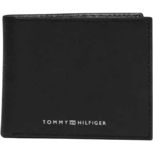 Schwarzes Leder Herren Geldbörse Einfach - Tommy Hilfiger - Modalova