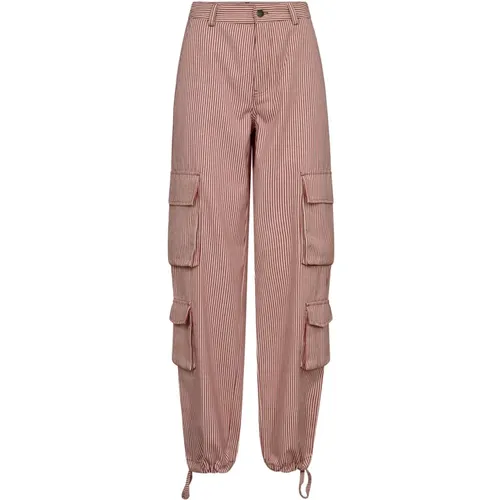 Cargo Pants with Striped Print , female, Sizes: M, L, S, XL - Co'Couture - Modalova