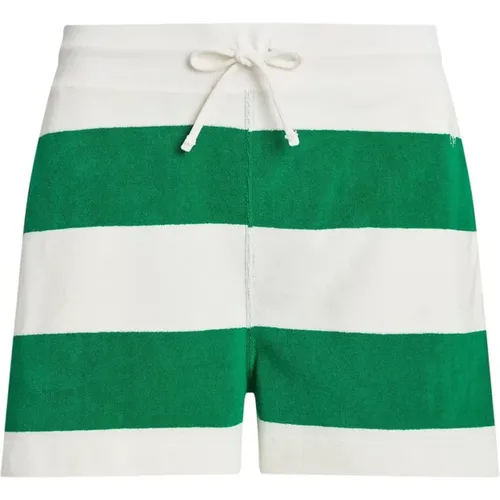 Striped Rugby Logo Shorts Cotton , female, Sizes: S, M - Polo Ralph Lauren - Modalova