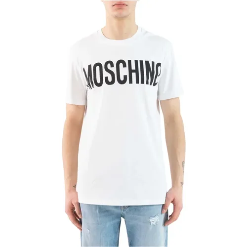 Short Sleeve Logo Print T-Shirt , male, Sizes: L, XL - Moschino - Modalova