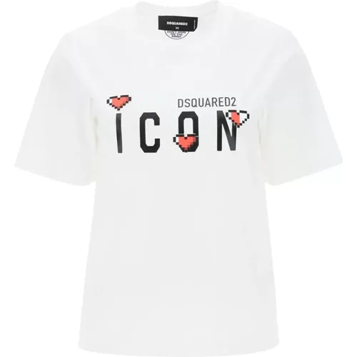 Icon Game Lover T-Shirt , Damen, Größe: S - Dsquared2 - Modalova