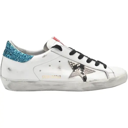 Python Star Sneakers Skyblue , female, Sizes: 6 UK - Golden Goose - Modalova