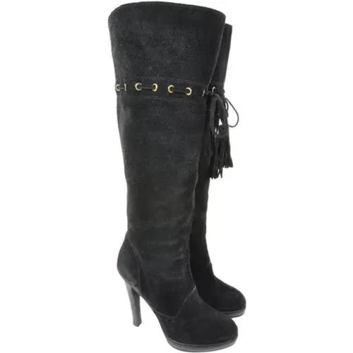 Pre-owned Suede boots , female, Sizes: 5 1/2 UK - Saint Laurent Vintage - Modalova