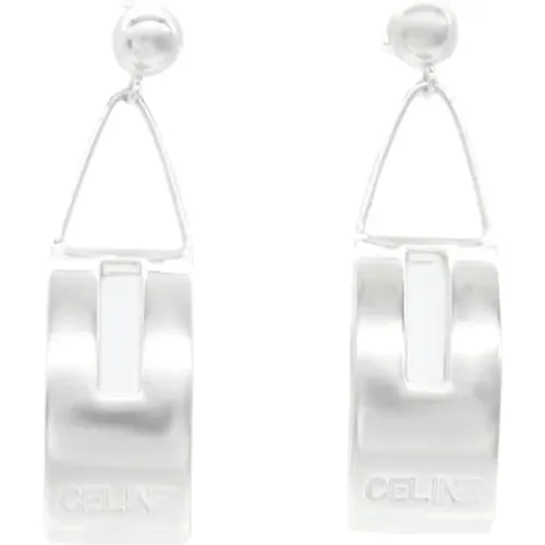 Pre-owned Platinum earrings , female, Sizes: ONE SIZE - Celine Vintage - Modalova