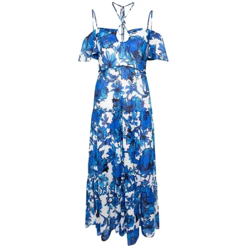 Blumenmuster Midi Kleid Klar Blau - Liu Jo - Modalova