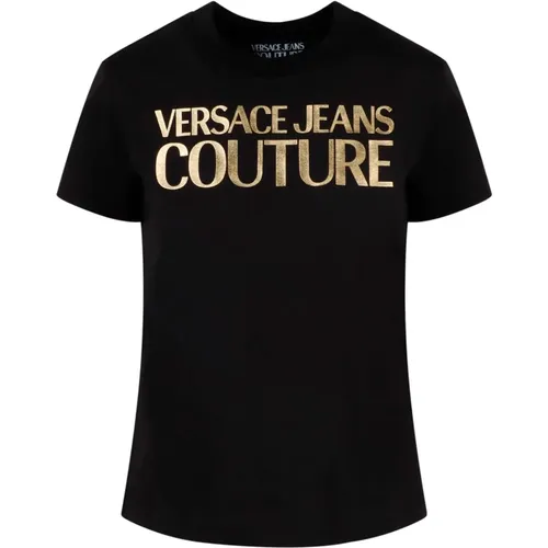 Schwarzes Gold Logo T-Shirt,Weißes Gold Logo T-Shirt - Versace Jeans Couture - Modalova