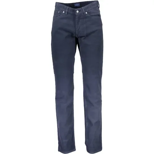 Blaue Baumwolljeans Hose, 4 Taschen , Herren, Größe: W33 L34 - Gant - Modalova