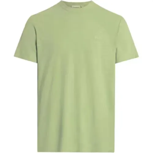 Grünes Baumwoll-Leinen T-Shirt , Herren, Größe: XL - Calvin Klein - Modalova