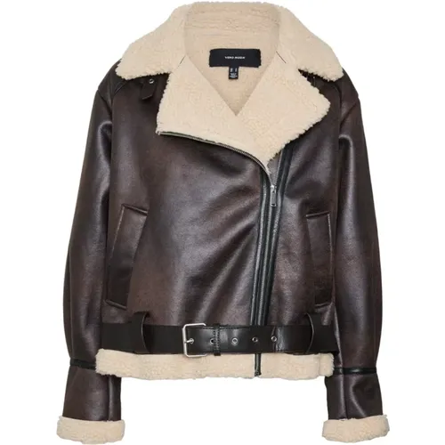 Faux Leather Biker Jacket , female, Sizes: L, XL - Vero Moda - Modalova