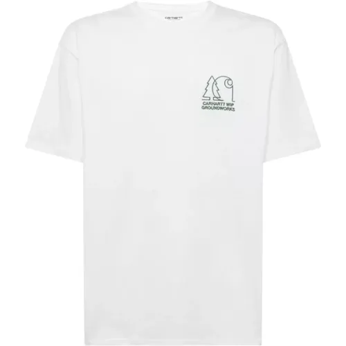 Einfarbiges Bio-Baumwoll-Crew-Neck T-Shirt , Herren, Größe: L - Carhartt WIP - Modalova