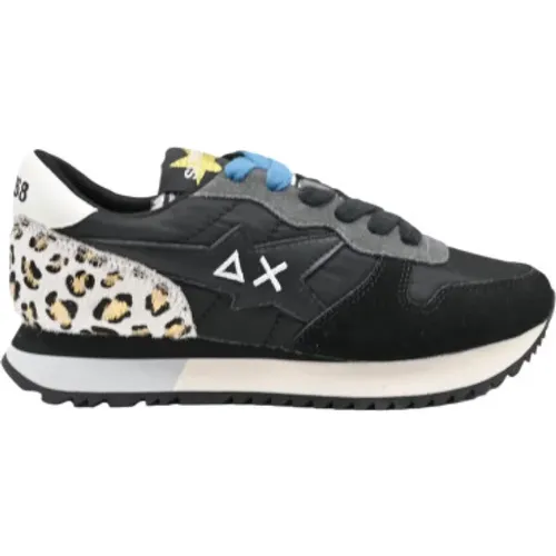 Animalier Sneakers Stagilr Black , female, Sizes: 5 UK - Sun68 - Modalova