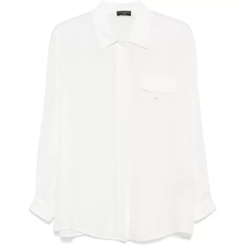 Silk Shirt Lightweight Semi-Sheer , female, Sizes: M - Emporio Armani - Modalova