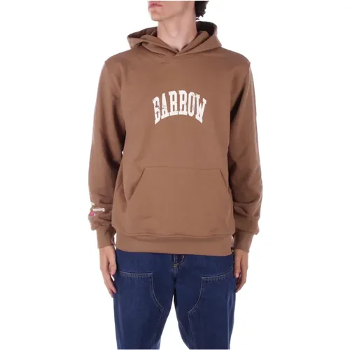 Brauner Hoodie mit Frontlogo-Tasche , Herren, Größe: M - BARROW - Modalova