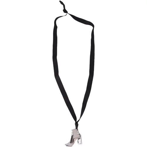Silberner Anhänger Halskette, 115cm Länge , Damen, Größe: ONE Size - MM6 Maison Margiela - Modalova