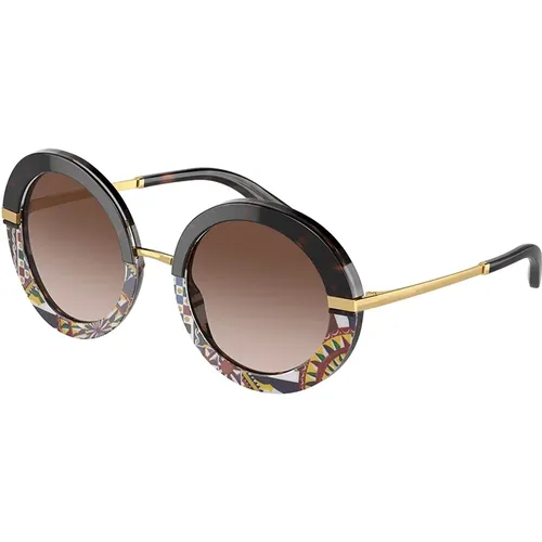 Modische Sonnenbrille Braun Verlaufsglas , Damen, Größe: 52 MM - Dolce & Gabbana - Modalova