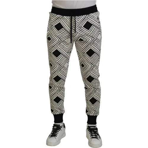 Elegant Monochrome Sport Sweatpants , male, Sizes: XS, S - Dolce & Gabbana - Modalova