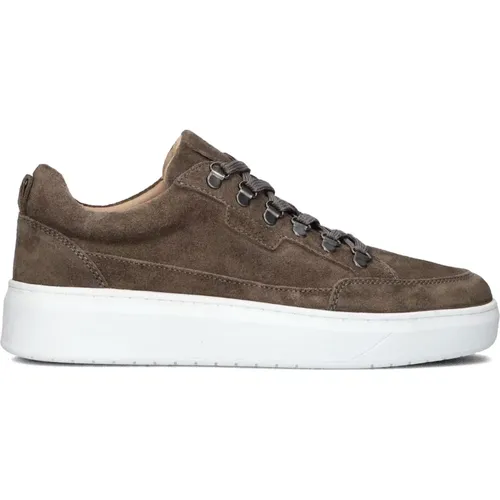 Braune Low-Top-Sneakers Lux , Herren, Größe: 40 EU - Haboob - Modalova