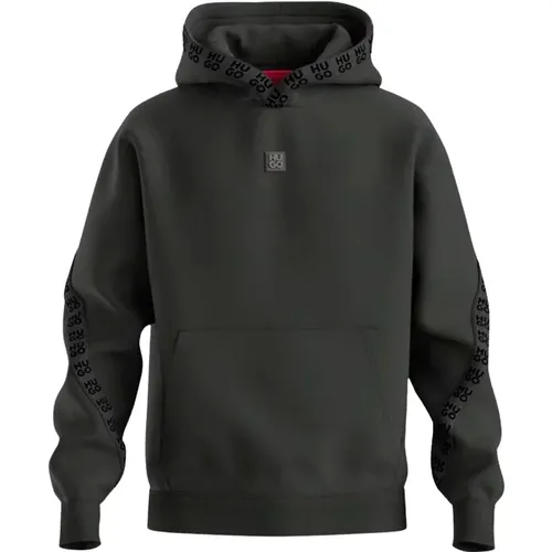 Schwarzer Pullover mit Logodetails , Herren, Größe: M - Hugo Boss - Modalova