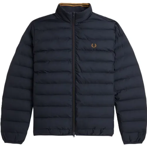 Blaue Isolierte Jacke , Herren, Größe: M - Fred Perry - Modalova