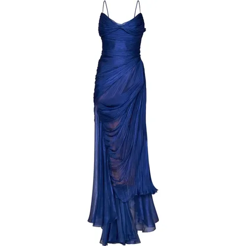 Metallic Silk Midi Dress , female, Sizes: XS - Maria Lucia Hohan - Modalova