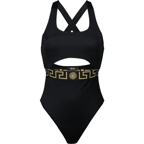 Greca Border One-Piece Swimsuit , female, Sizes: XL, L, S, M - Versace - Modalova