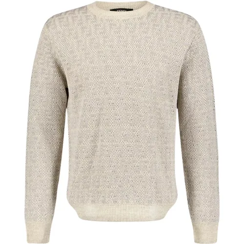 Cotton-Linen Blend Sweater , male, Sizes: S - Fendi - Modalova