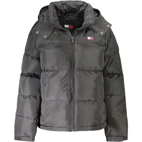 Schwarze Polyesterjacke & Mantel , Damen, Größe: S - Tommy Hilfiger - Modalova