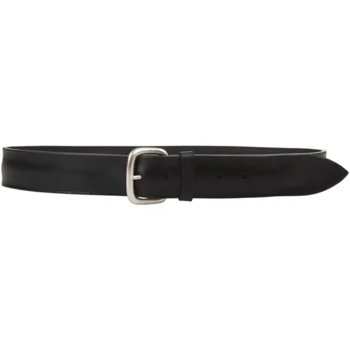 Leather Mens Belt with Silver Buckle , male, Sizes: 100 CM, 95 CM, 85 CM, 105 CM, 90 CM - Orciani - Modalova