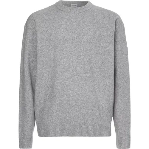 Grauer Pullover , Herren, Größe: S - Calvin Klein - Modalova