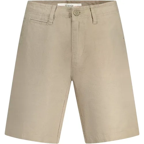 Braune Bermuda Shorts mit Logo , Herren, Größe: W31 - Guess - Modalova