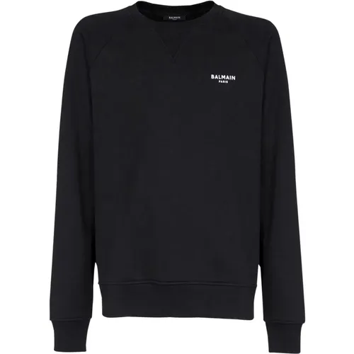 Beflocktes Sweatshirt , Herren, Größe: L - Balmain - Modalova