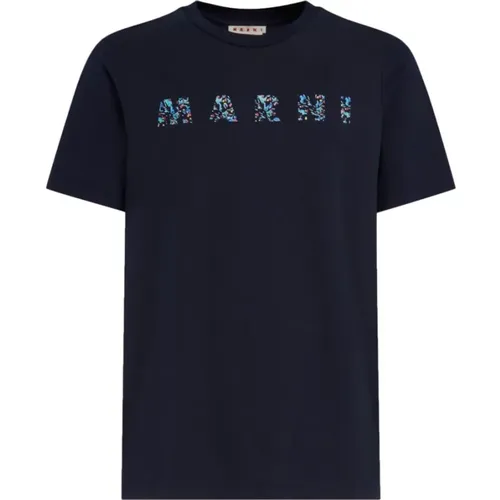 T-Shirt mit Grafischem Druck , Herren, Größe: L - Marni - Modalova